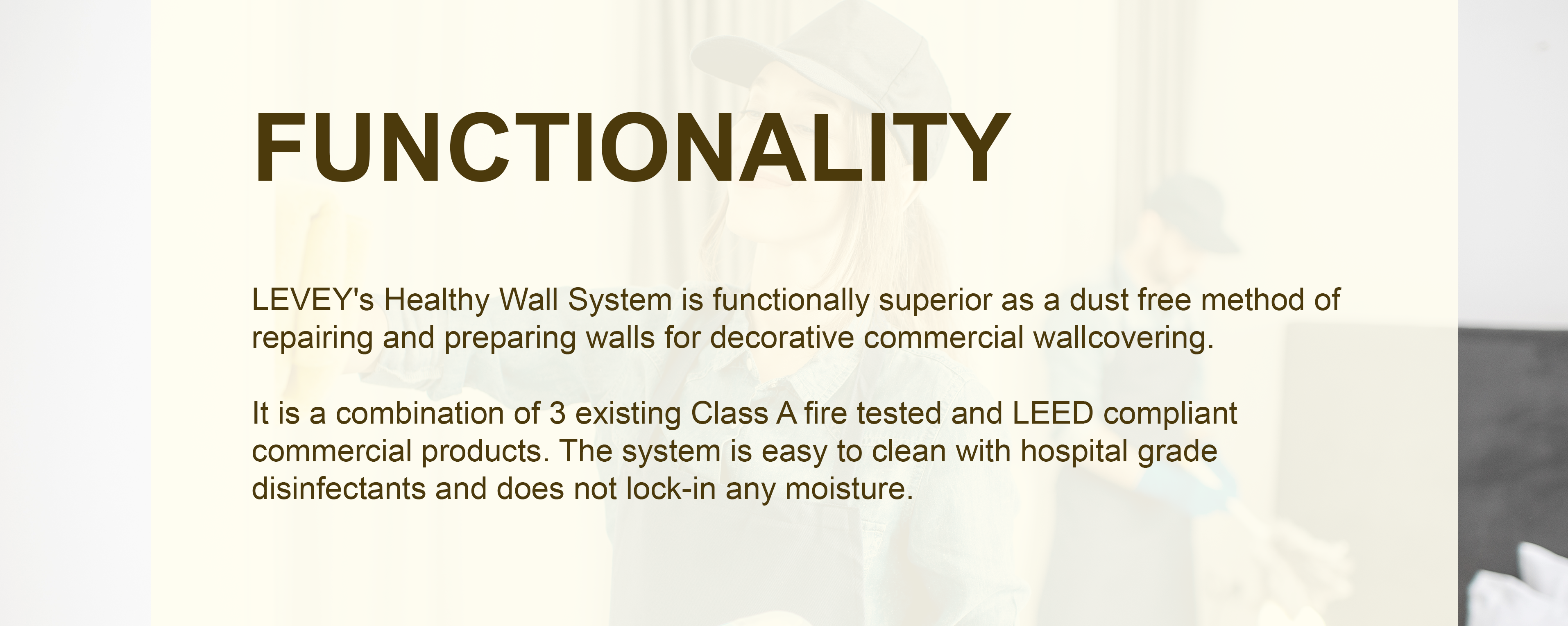 HWS Functionality and Levey's Healthy Wall System, from LEVEY Commercial and Architectural Finishes