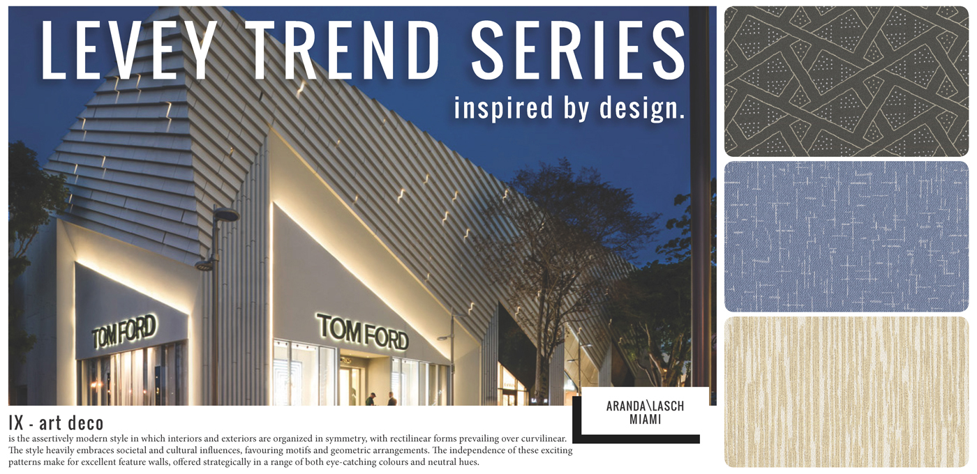 Art Deco Commercial Wallcovering from LEVEY
