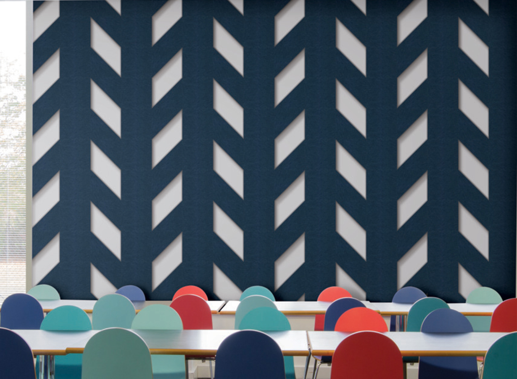 Self-Adhesive Triangles Acoustical Wallcovering